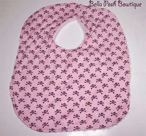 Pink Skull Bib-Bib, pink skull