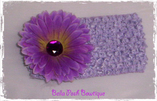 Bling Purple Blossom Flower W/Headband-flower headband