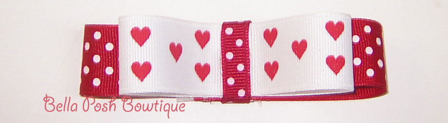 Hearts & Swiss Tuxedo Layered Bow-tuxedo bow